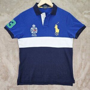 Polo Ralph Lauren Custom Slim Fit Big Pony Mesh Polo Shirt RLYC Yachtsman Mens M
